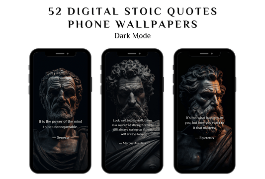 52 fondos de pantalla del teléfono con citas estoicas - Modo oscuro - Digital